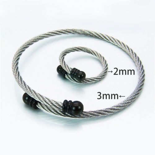 BaiChuan Wholesale Jewelry Steel Cable Bangles NO.#BC38S0145HHD