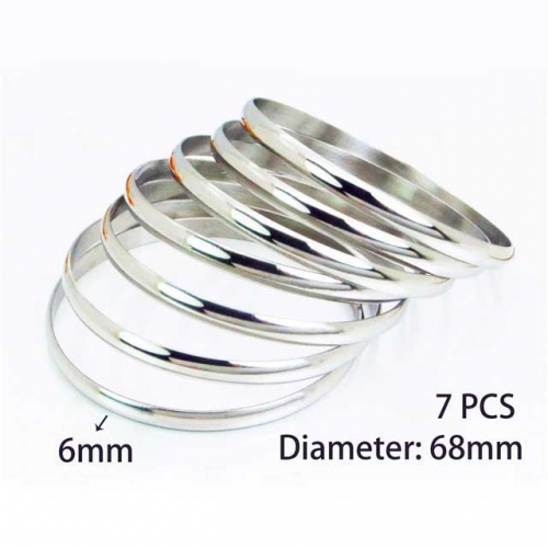 Wholesale Stainless Steel Bangles Sets NO.#BC58B0315NS