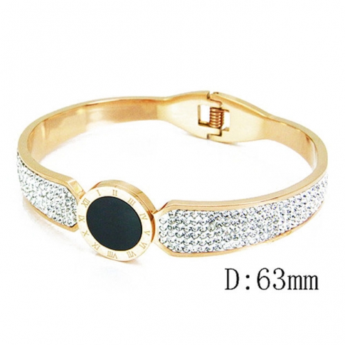 Wholesale Crystal/Zircon Stainless steel 316L Bangles NO.#BC14B0127IHU