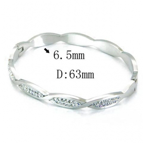 Wholesale Crystal/Zircon Stainless steel 316L Bangles NO.#BC14B0122HOV