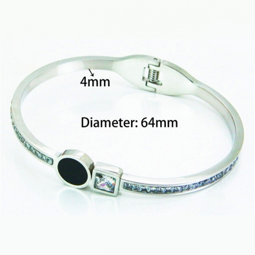 Wholesale Crystal/Zircon Stainless steel 316L Bangles NO.#BC14B0149HOL