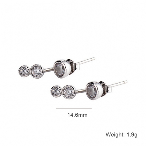S925 Sterling Silver Earrings Fashion Diamond Earrings Geometric Earrings