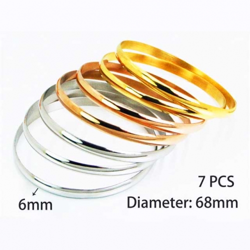 Wholesale Stainless Steel Bangles Sets NO.#BC58B0313PF