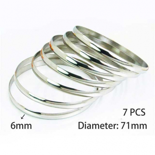 Wholesale Stainless Steel Bangles Sets NO.#BC58B0312NG