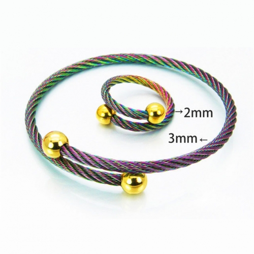 BaiChuan Wholesale Jewelry Steel Cable Bangles NO.#BC38S0178HHS