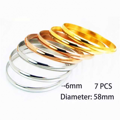 Wholesale Stainless Steel Bangles Sets NO.#BC58B0319PX