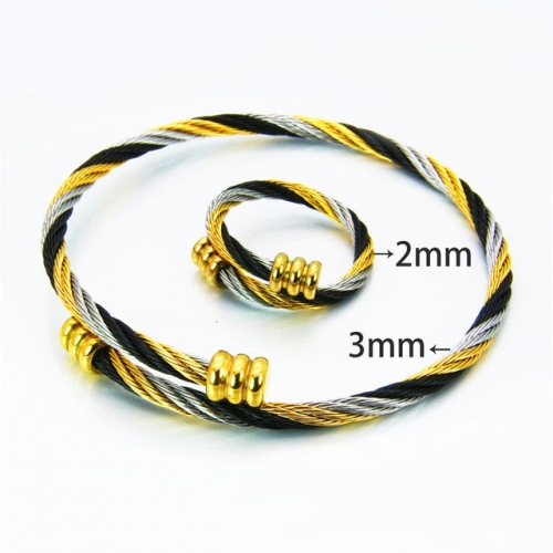 BaiChuan Wholesale Jewelry Steel Cable Bangles NO.#BC38S0141HLT