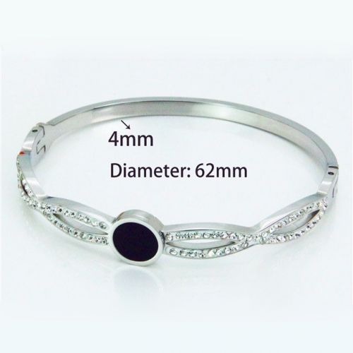 Wholesale Crystal/Zircon Stainless steel 316L Bangles NO.#BC14B0134HLL