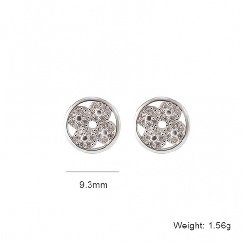 S925 Sterling Silver Earrings Zircon Flower Earrings Simple Earrings Wholesale