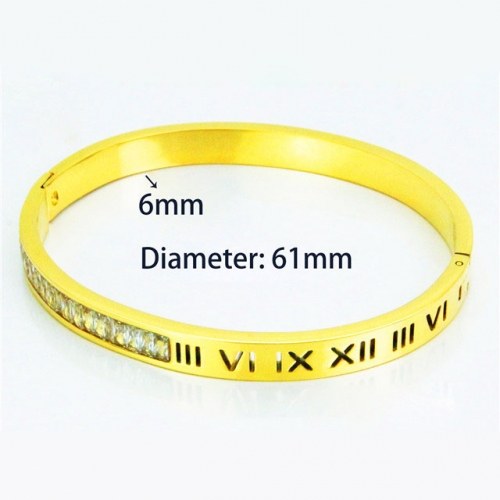 Wholesale Crystal/Zircon Stainless steel 316L Bangles NO.#BC14B0141HOG