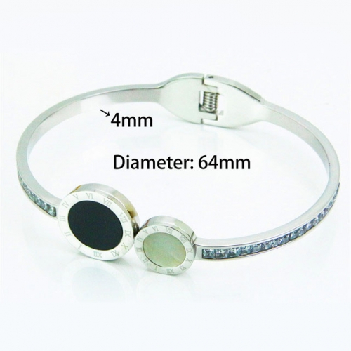 Wholesale Crystal/Zircon Stainless steel 316L Bangles NO.#BC14B0152HOL