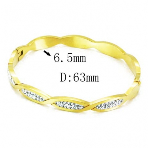 Wholesale Crystal/Zircon Stainless steel 316L Bangles NO.#BC14B0123IWT