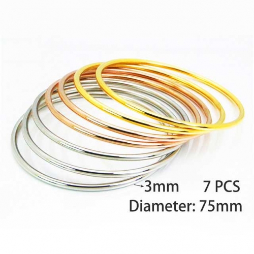 Wholesale Stainless Steel Bangles Sets NO.#BC58B0328HID