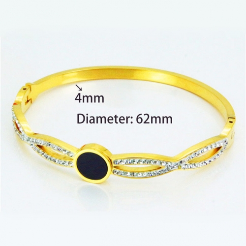 Wholesale Crystal/Zircon Stainless steel 316L Bangles NO.#BC14B0135HNL