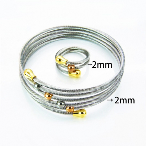 BaiChuan Wholesale Jewelry Steel Cable Bangles NO.#BC38S0122HLF