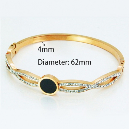 Wholesale Crystal/Zircon Stainless steel 316L Bangles NO.#BC14B0136HNL