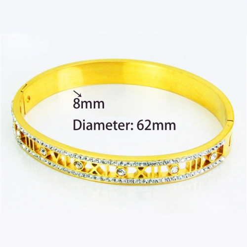 Wholesale Crystal/Zircon Stainless steel 316L Bangles NO.#BC14B0144IXX