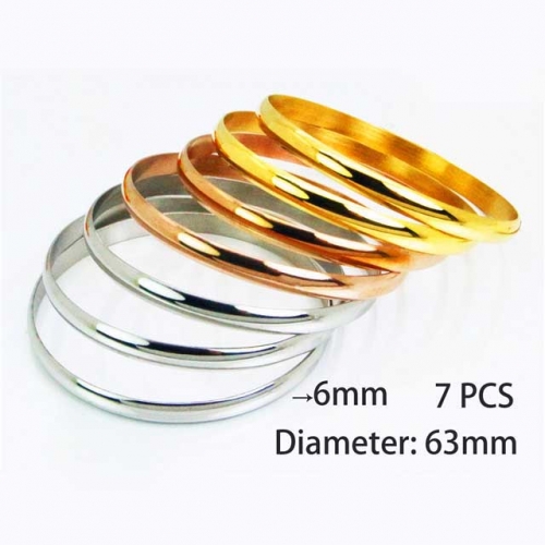 Wholesale Stainless Steel Bangles Sets NO.#BC58B0316PW