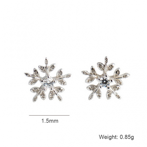 S925 Sterling Silver Earrings Female Snowflake Earrings Diamond Earrings Wholesale