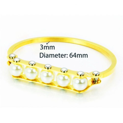 BaiChuan Wholesale Jewelry Stainless Steel 316L & Pearl & Shell Bangle NO.#BC93B0209IJF