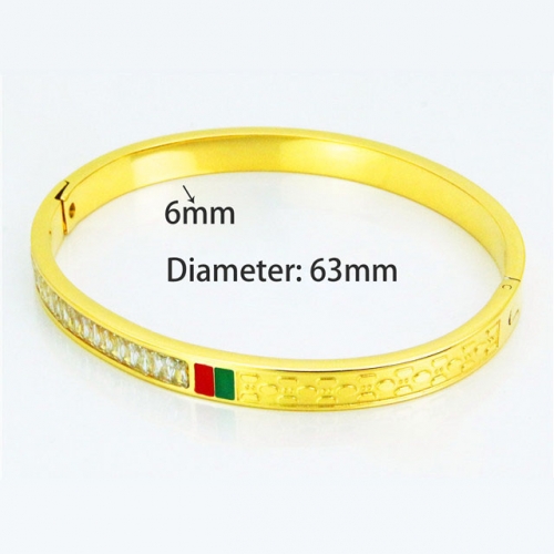 Wholesale Crystal/Zircon Stainless steel 316L Bangles NO.#BC14B0138HPC