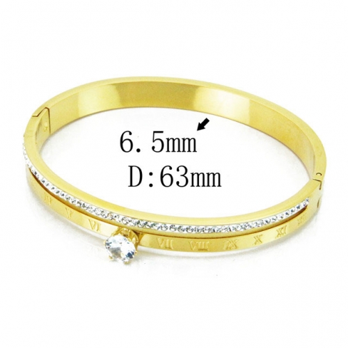 Wholesale Crystal/Zircon Stainless steel 316L Bangles NO.#BC19B0037HPW