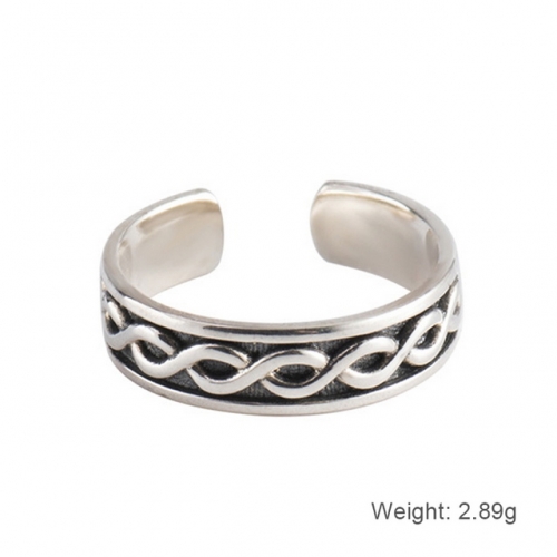 S925 Sterling Silver Ring Vintage Silver Ring Ladies Double Winding Ring Wholesale