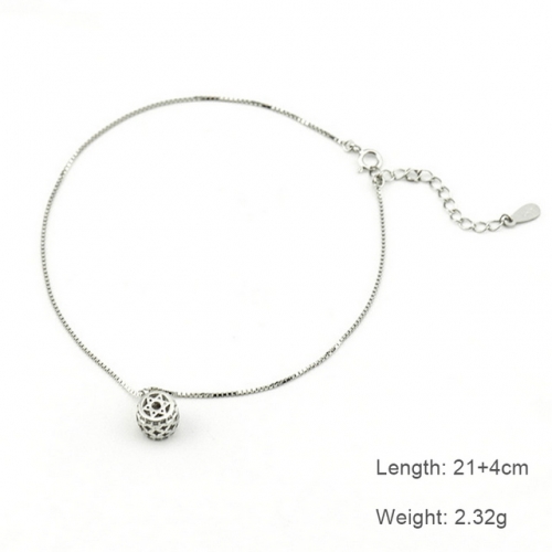 S925 Sterling Silver Anklet Hollow Anklet Female Creative Diamond Anklet