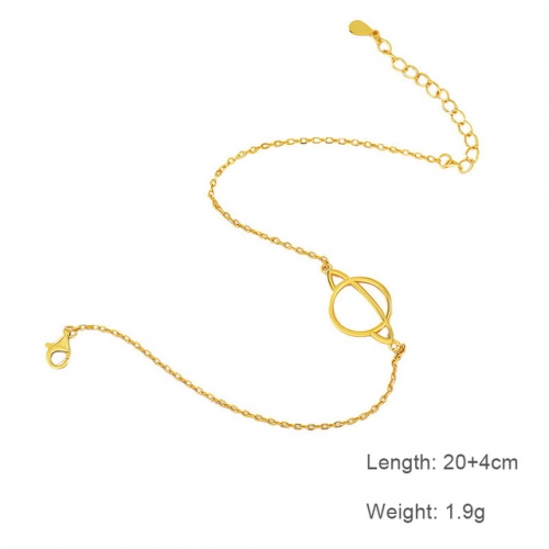 S925 Silver Anklet Ladies Simple Anklet Cross Chain Planet Anklet