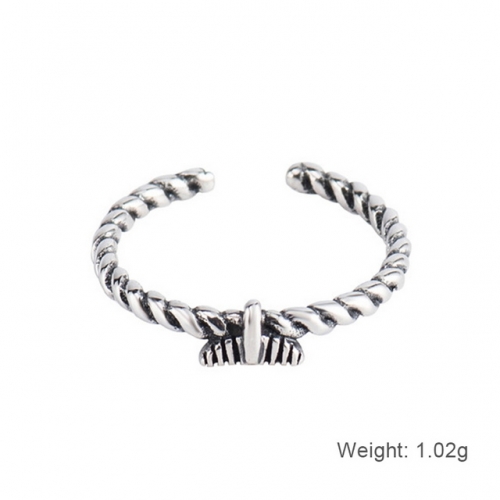 S925 Sterling Silver Ring Fashion Female Ring Mermaid Tail Retro Ring