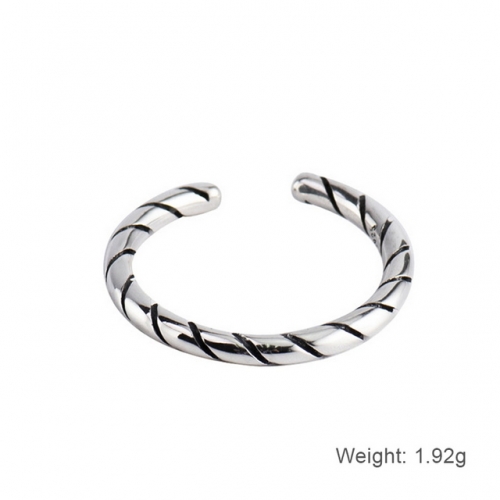 S925 Sterling Silver Ring Ladies Retro Ring Trend Woven Ring Silver Jewelry Wholesale