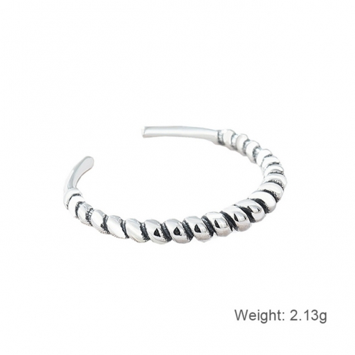 S925 Sterling Silver Ring Twisted Twist Ring Open Couple Ring Silver Jewelry Wholesale