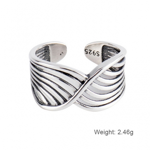 S925 Sterling Silver Ring Bird'S Nest Ring Opening Adjustable Ring