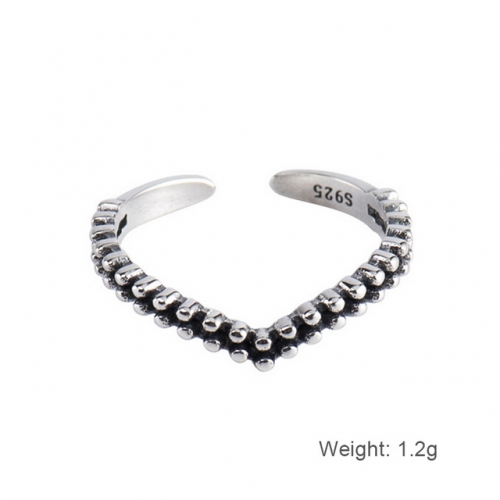 S925 Sterling Silver Ring Ladies Retro Ring Curved Ring Silver Jewelry Wholesale