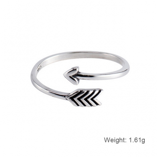 S925 Sterling Silver Ring Ladies Retro Ring Arrow Open Ring Silver Jewelry Wholesale