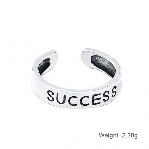 S925 Sterling Silver Ring Ladies Retro Ring Letter Success Ring Silver Jewelry Wholesale