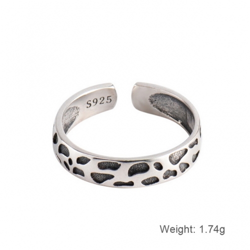 925 Sterling Silver Ring Female Simple Open Ring Trend Retro Ring Wholesale