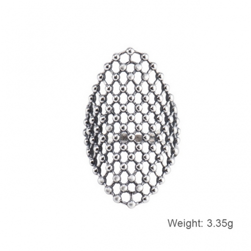 925 Sterling Silver Ring Women Simple Open Ring Retro Mesh Ring Wholesale
