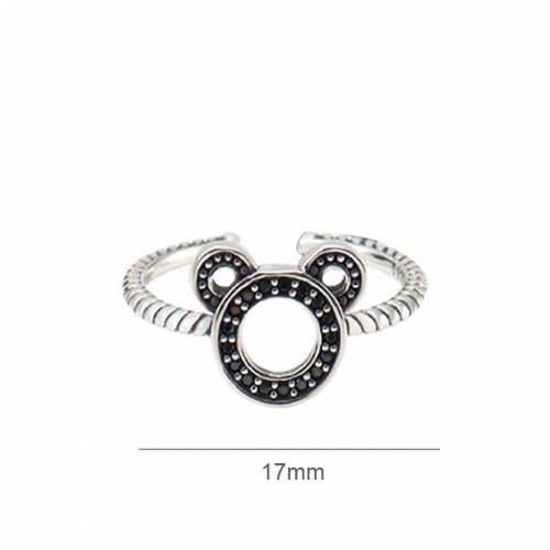 925 Sterling Silver Ring Female Simple Open Ring Mickey Diamond Ring Wholesale