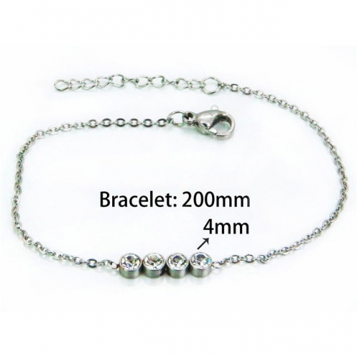 Wholesale Stainless Steel 316L Crystal or Zircon Bracelets NO.#BC25B0544LS