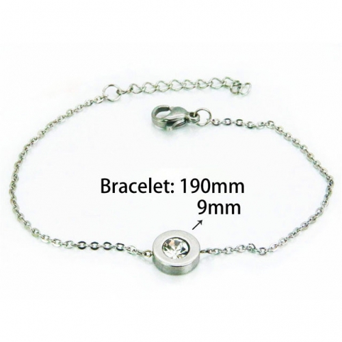 Wholesale Stainless Steel 316L Crystal or Zircon Bracelets NO.#BC25B0530LS