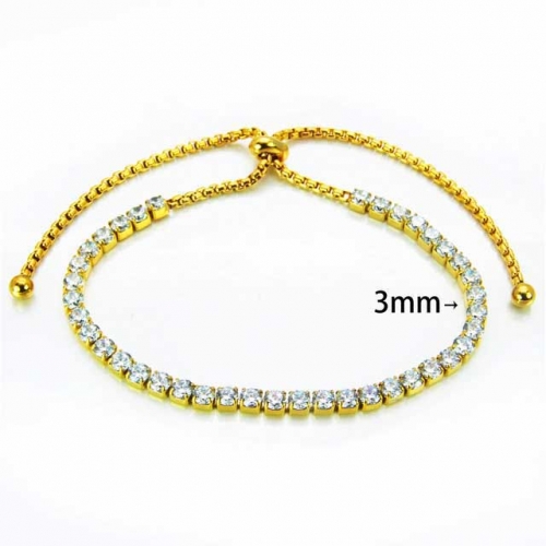 Wholesale Stainless Steel 316L Crystal or Zircon Bracelets NO.#BC58B0148HNF
