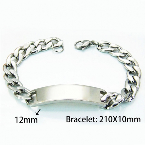 Wholesale Stainless Steel 316L ID Bracelets NO.#BC55B0520OS