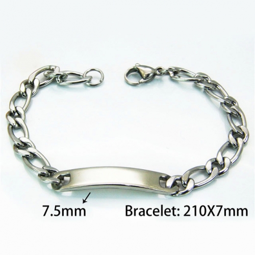 Wholesale Stainless Steel 316L ID Bracelets NO.#BC55B0516MA