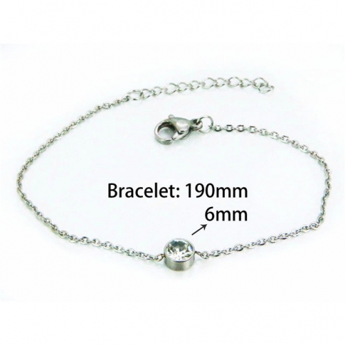 Wholesale Stainless Steel 316L Crystal or Zircon Bracelets NO.#BC25B0528LS