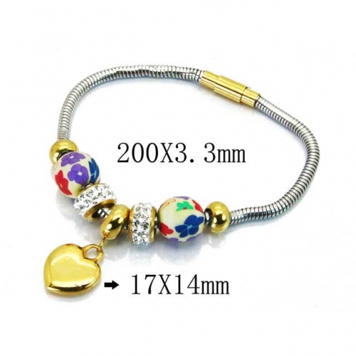 Wholesale Stainless Steel 316L 	PDRA Style Bracelets NO.#BC12B0413HJA