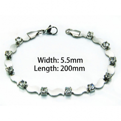 Wholesale Stainless Steel 316L Crystal or Zircon Bracelets NO.#BC40B0159LQ