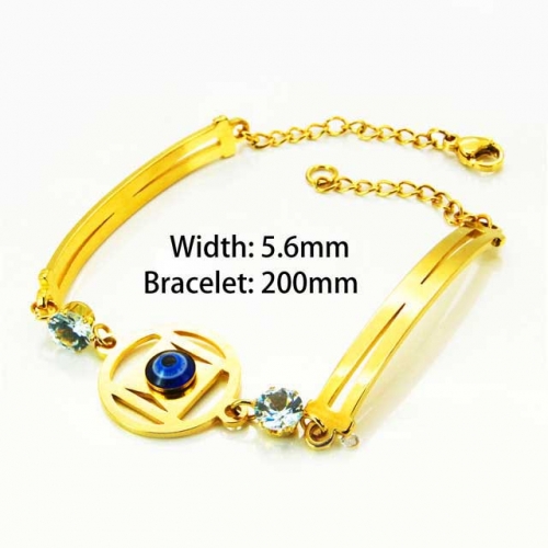 Wholesale Stainless Steel 316L Evil Eye Bracelets NO.#BC76B1126MC