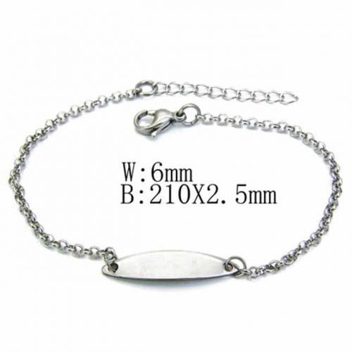 Wholesale Stainless Steel 316L ID Bracelets NO.#BC70B0375JZ