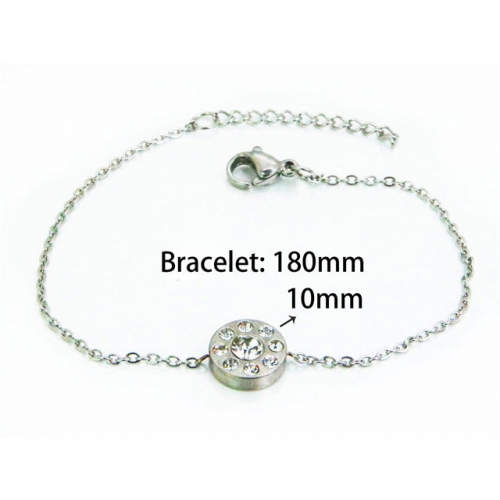 Wholesale Stainless Steel 316L Crystal or Zircon Bracelets NO.#BC25B0518KR